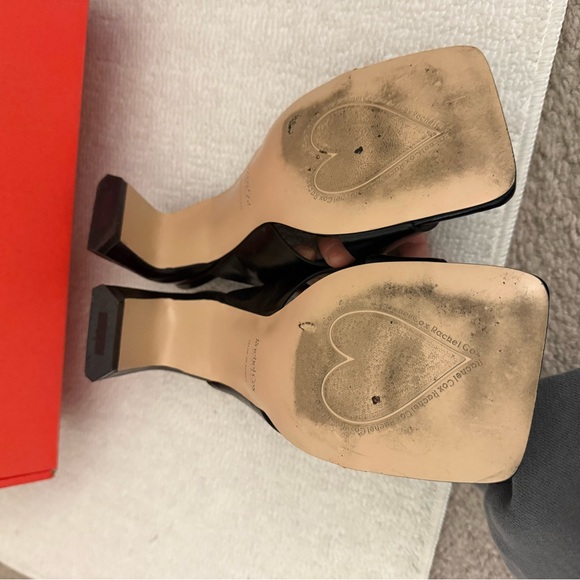 Rachel Cox Black Leather Avery Heeled Sandals size US5.5 - Picture 4 of 5